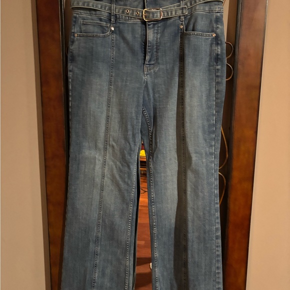 White House Black Market Denim - NWT White House Black Market Blue Trouser Jeans with Belt wide leg casual